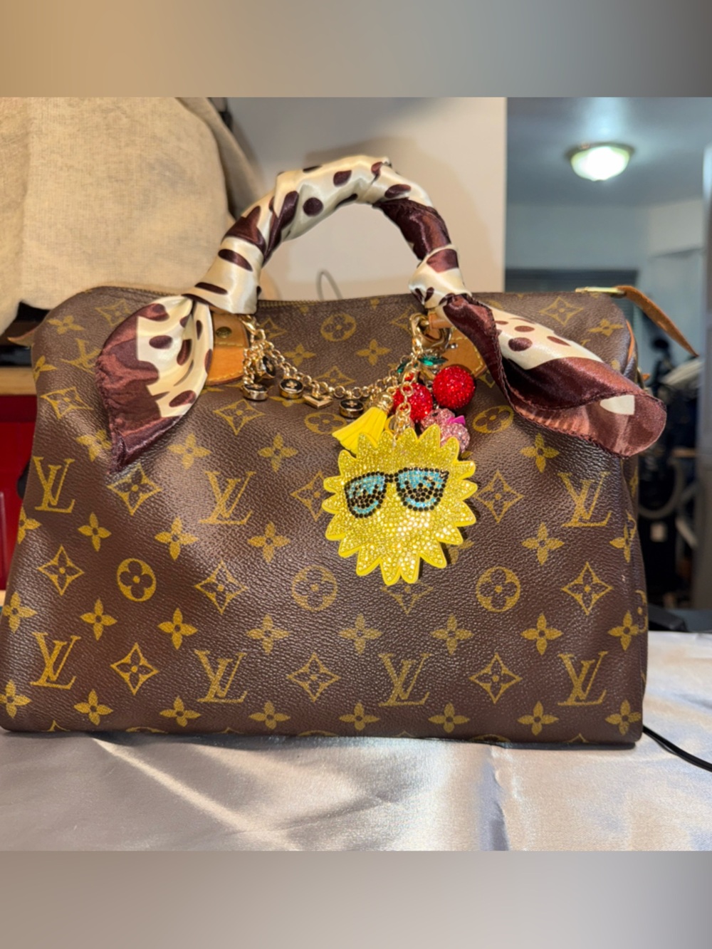 Louis Vuitton Mono Speedy 30 with COA, unbranded twills and charms.